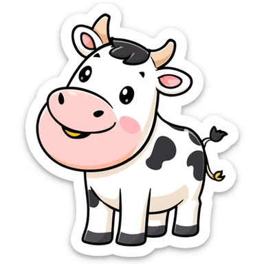 a happy dairy cow sticker