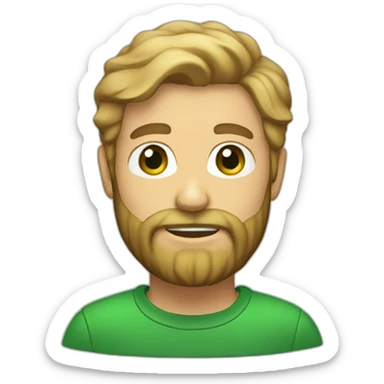 man with dirty blonde hair full beard and green eyes sticker