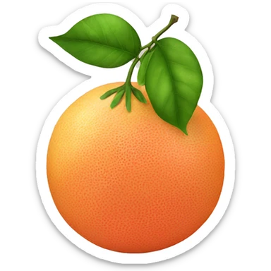 Grapefruit with leaves sticker