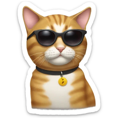 Cat with sunglasses sticker