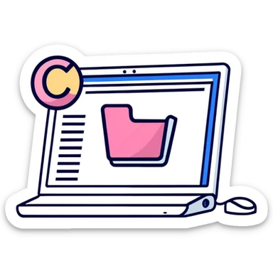 Pink Web browser on a computer sticker