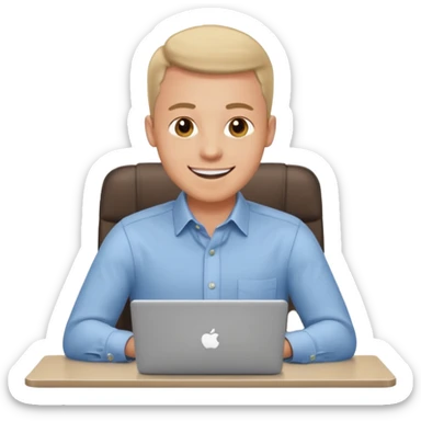 happy man on laptop sticker