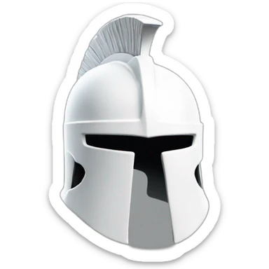 white spartan helmet front view sticker