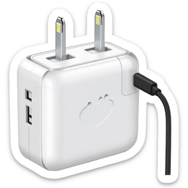 white phone charger sticker