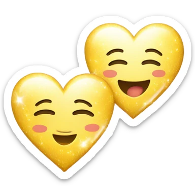 heart and happy sparkles sticker