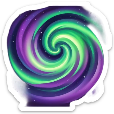 northern lights in the night sky sticker