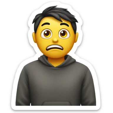 dumbfounded yellow emoji with drool and cross-eyed sticker