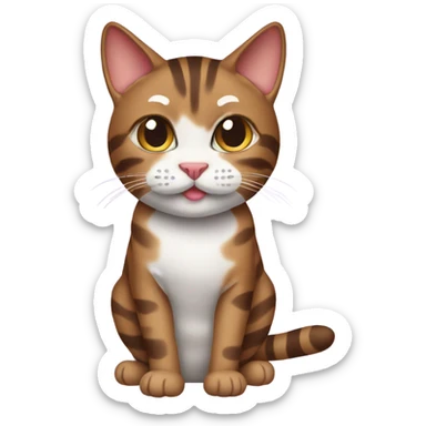 Brown tabby cat with yogurt  sticker