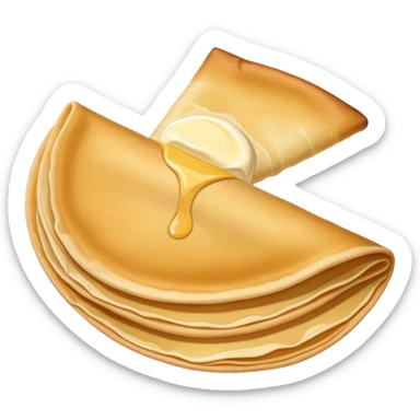 Simplest possible crepe or pancake with flat colors sticker