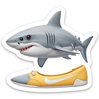 Has un tiburon con nikes y de fondo que tenga la playa sticker