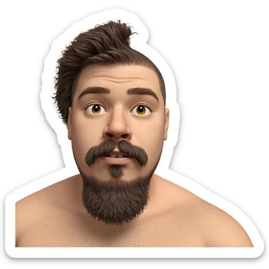 man with beard and flowers sticker