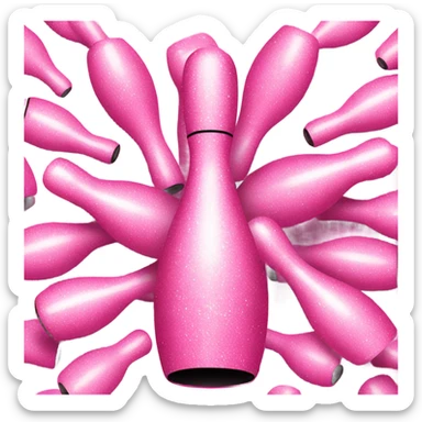 Pink glitter bowling pins  sticker