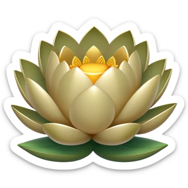 A shining khaki lotus sticker