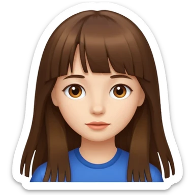 lecture girl with fringe long hair sticker