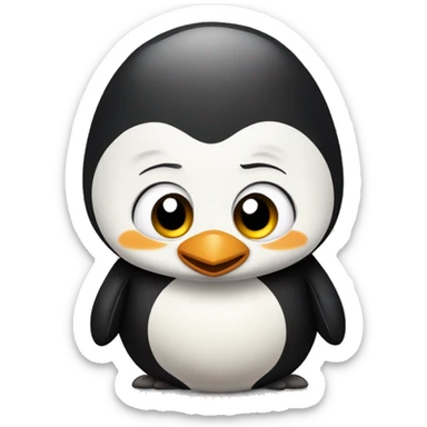 pinguino del madagascar largo che piange con tante lacrime sticker