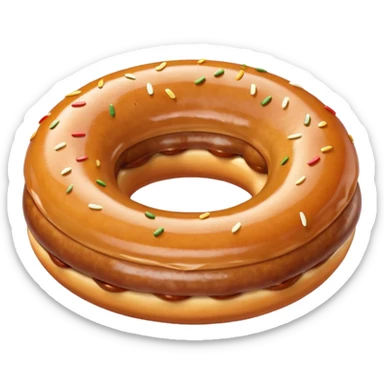 Sausage through donut sticker