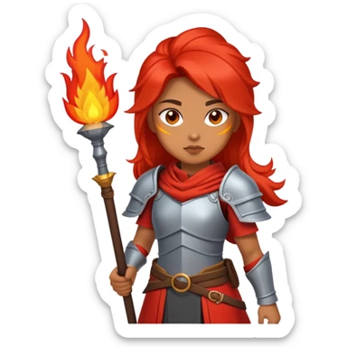 Young female warrior with fire powers inspired by The Poppy War sticker