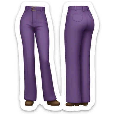 Realistic isolated pair of high waist long wide leg dressy casual pants in purple sticker