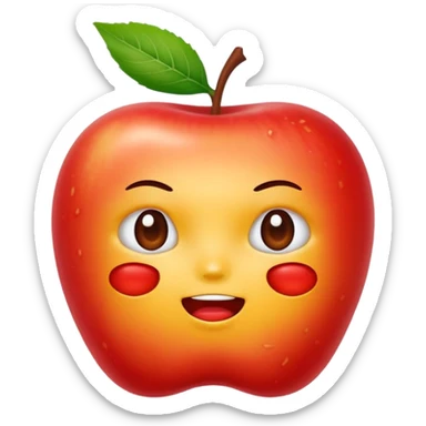 baechu kimchi, apple emoji style, closely matching reference photo sticker