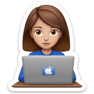 Graphic Designer girl brown hair with laptop sticker