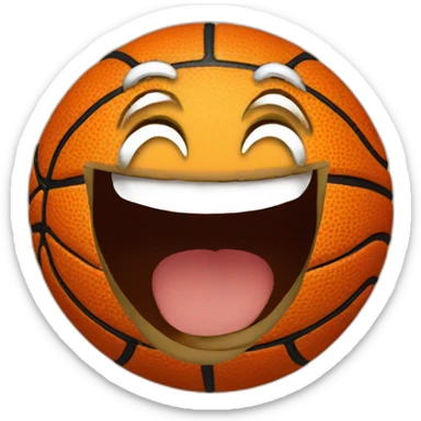 Basketball with a smilling face sticker