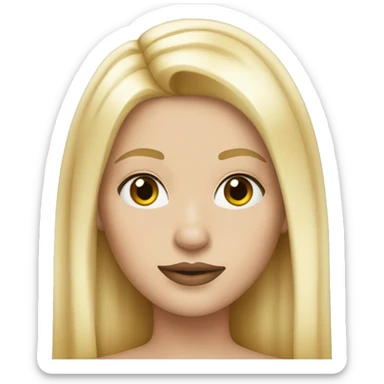 Blondie straigh hair, with make up on sticker