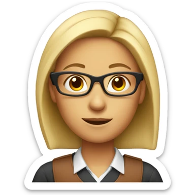 female nerd math teacher sticker