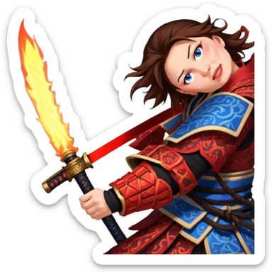 Fire-Wielding Samurai sticker