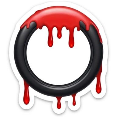 Black ring with blood dripping from it  sticker