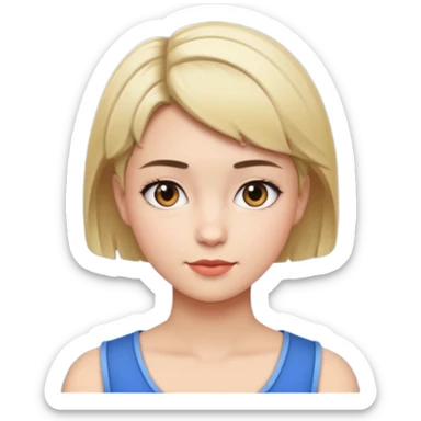 A girl with short hair up to the shoulders sticker