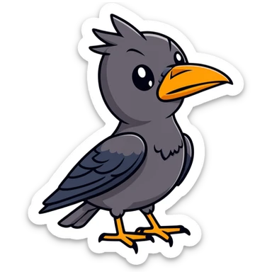 Shocked crow sticker