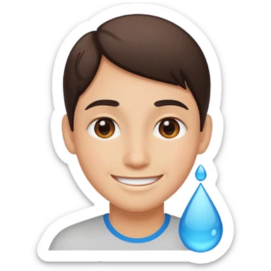 Smile with one tear drop  sticker