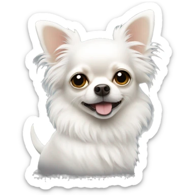 White fluffy chihuahua  sticker