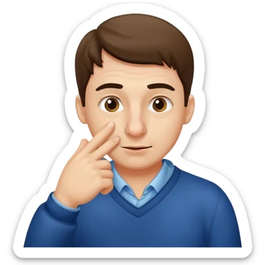 Guy swipping nose with his finger sticker