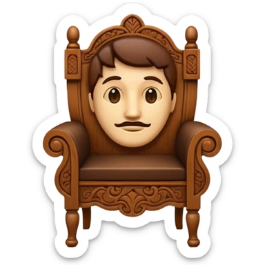 Chair with face sticker