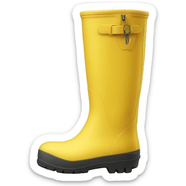 rubber boot yellow sticker