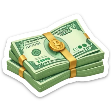 bundle of Indian rupee cash sticker