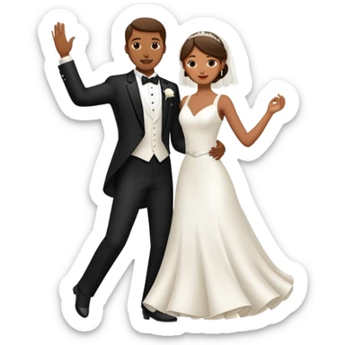 bride and groom dancing sticker