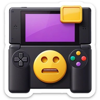 Clash of Clans aesthetic: Cinematic Playful PlayStation Memory Card Portrait Emoji, rendered in a 3D vector-style similar to standard emojis with minimal shading and bold, simplified shapes. A compact, distinct form with signature details, softly glowing with a cutting-edge console technology charm. Simplified yet unmistakably iconic, highly detailed and consistent, glowing with a soft radiance and high shine. Stylized with a touch of technological advancement and a soft glowing outline, capturing the essence of a beloved gaming relic with a friendly, playful manner! sticker