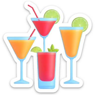 two glasses of cocktail sticker