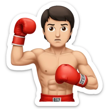 Boxing fighter Rocky Balboa with boxing gloves in fighting stance sticker