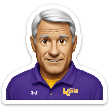LSU football coach O sticker