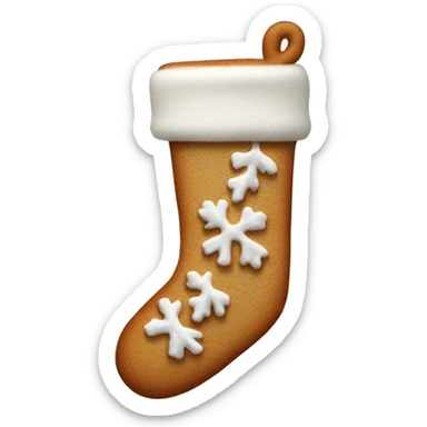 frosted gingerbread cookie shaped like a winter sock sticker