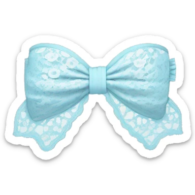 Baby blue lace bikini top with a white bow  sticker