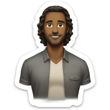 A handsome white man who looks like Joe manganeillo and pretty black woman with long brown hair who is tall in a couple with the man  sticker