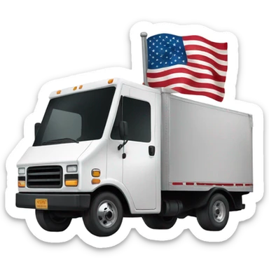 White GMC truck with American flag sticker