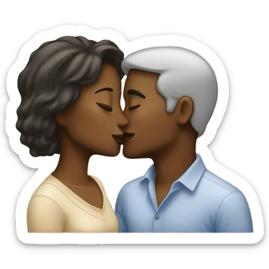 2 people kissing sticker