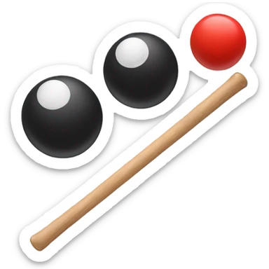 2 balls and stick sticker