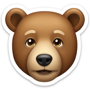 light brown bear with dark shade around the nose  sticker