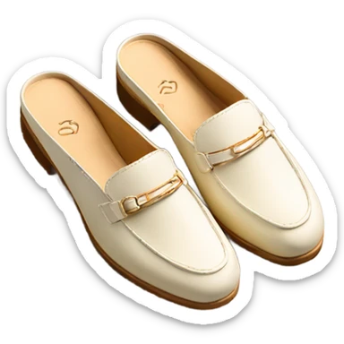 Loafer mule slide cream sticker